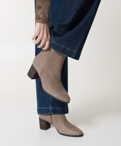 dames enkellaarzen beige