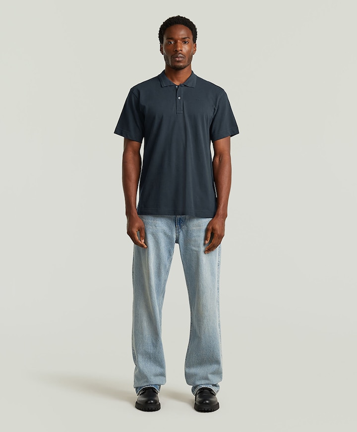 Heren polo blauw