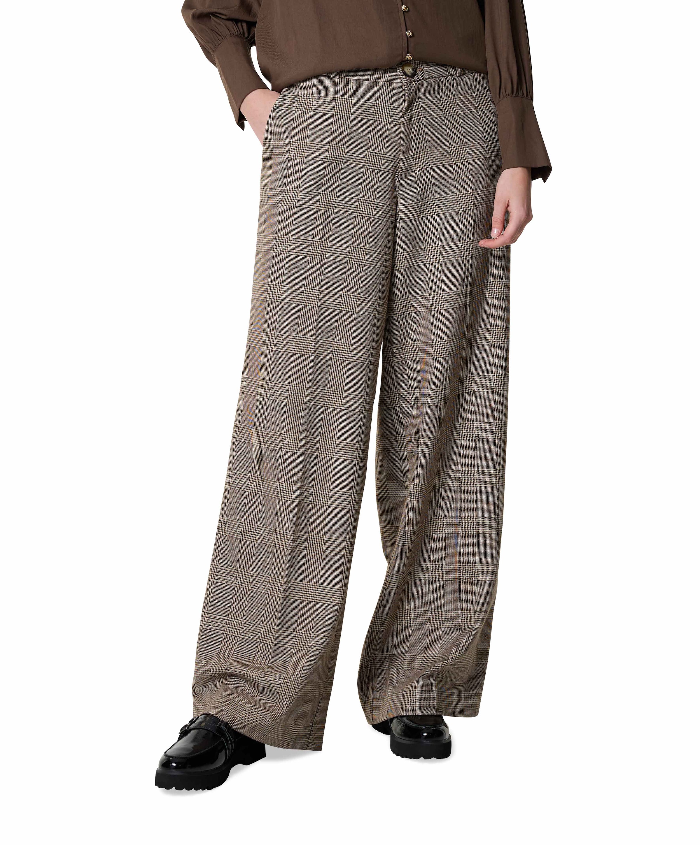 Clo? (Elastic) - Winter Checks - P5 dames broek bruin