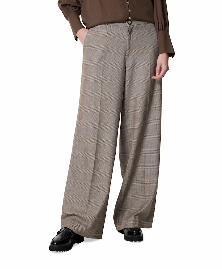 Clo? (Elastic) - Winter Checks - P5 dames broek bruin