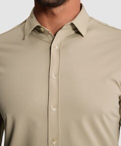 Heren overhemd lange mouw beige