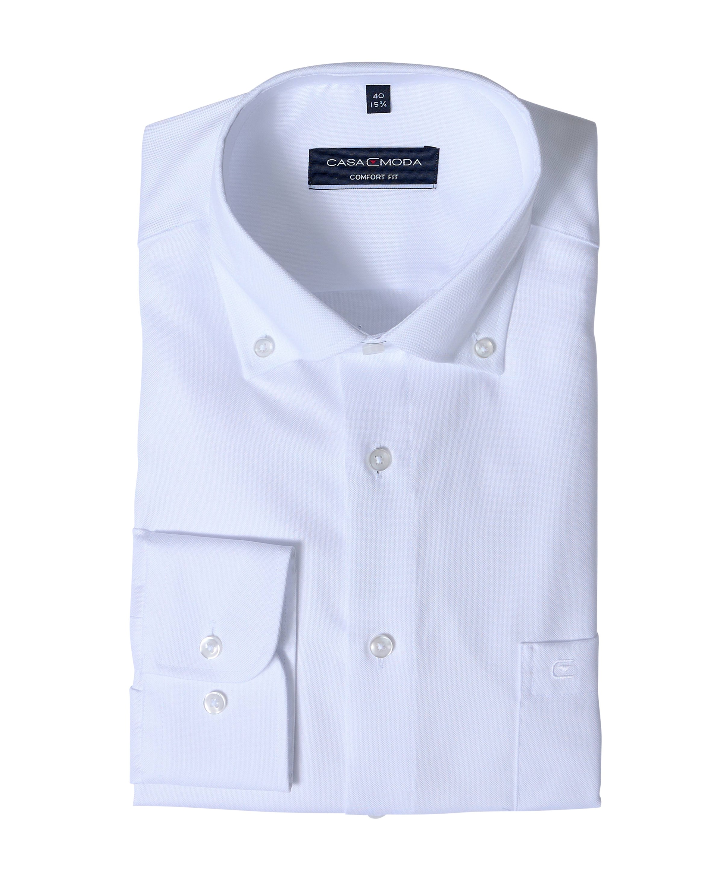 Heren overhemd lange mouw wit