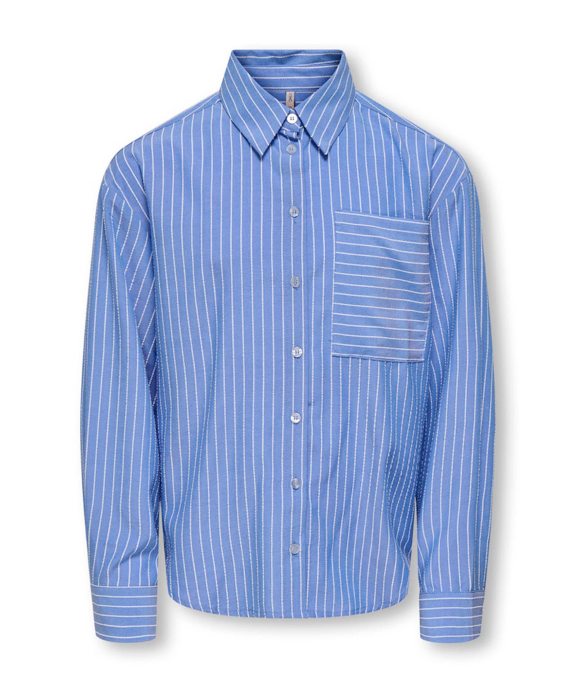 Meisjes blouse lange mouw blauw