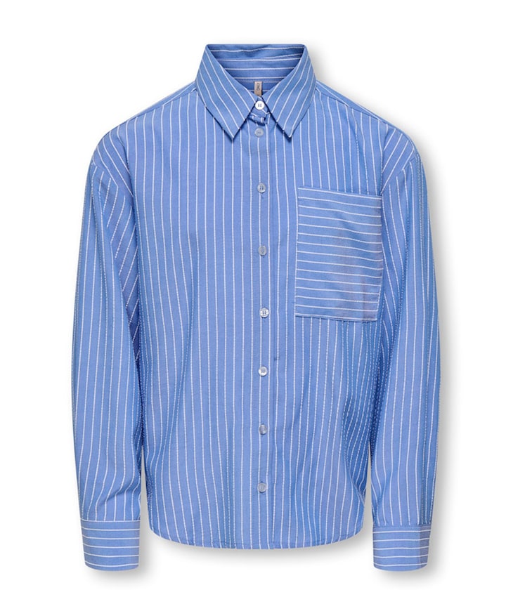 Meisjes blouse lange mouw blauw