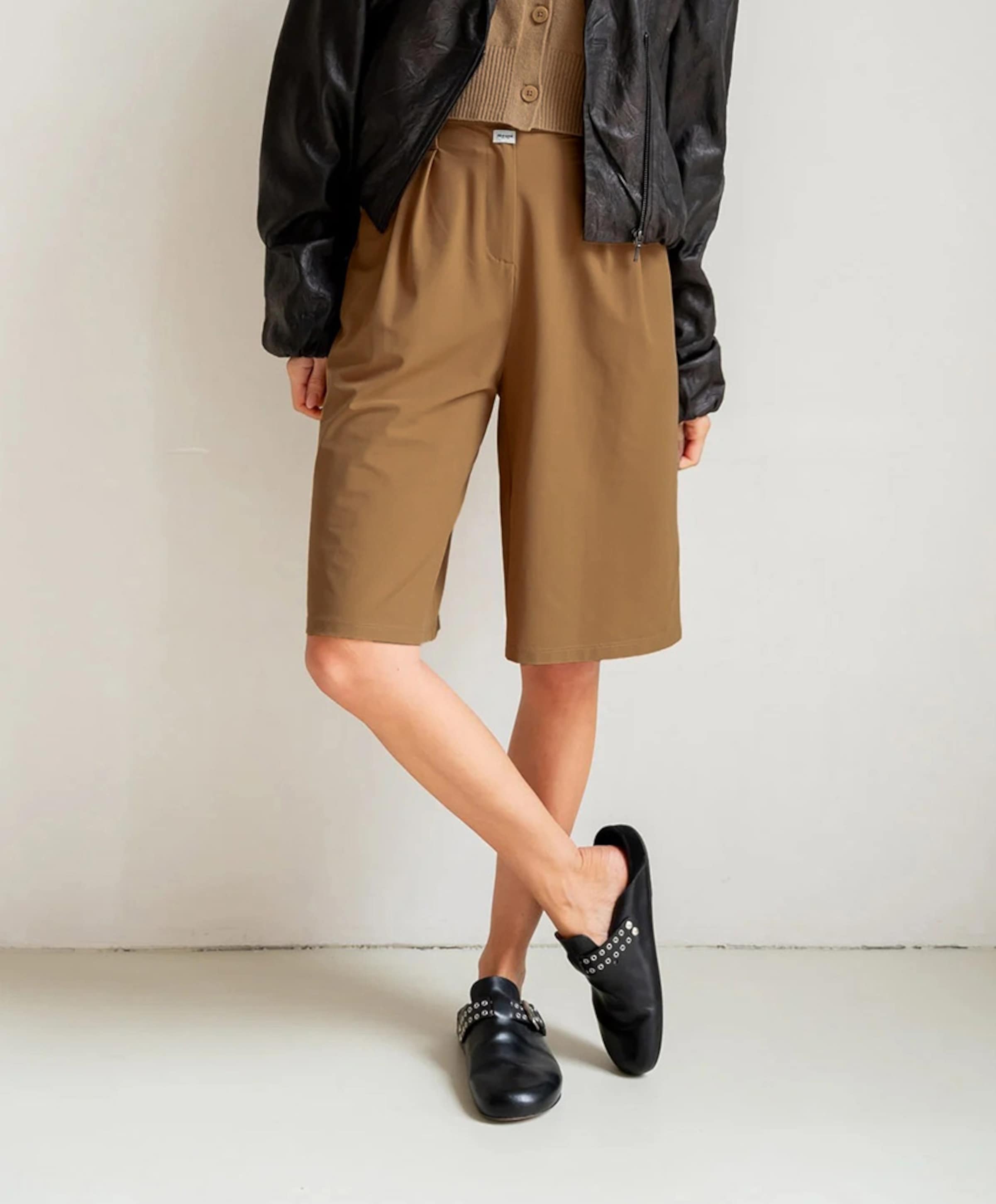 Dames korte broek beige