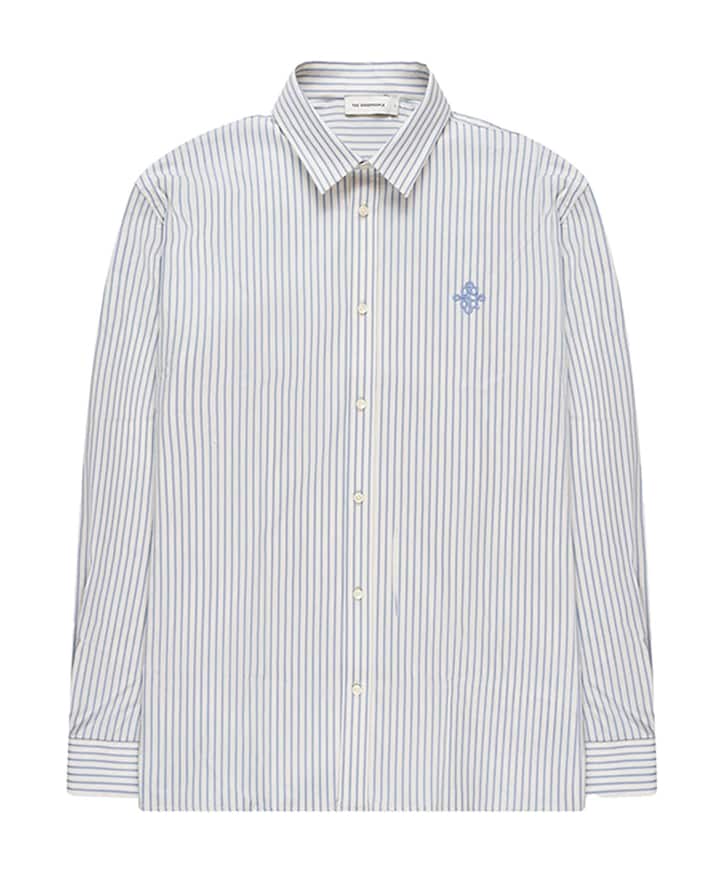 Heren overhemd lange mouw blauw