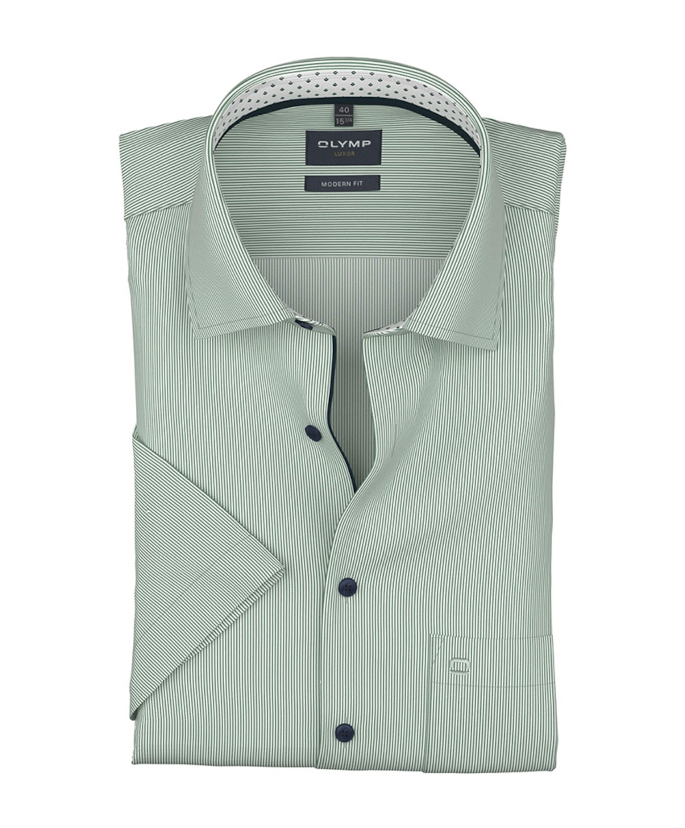 Heren overhemd korte mouw groen