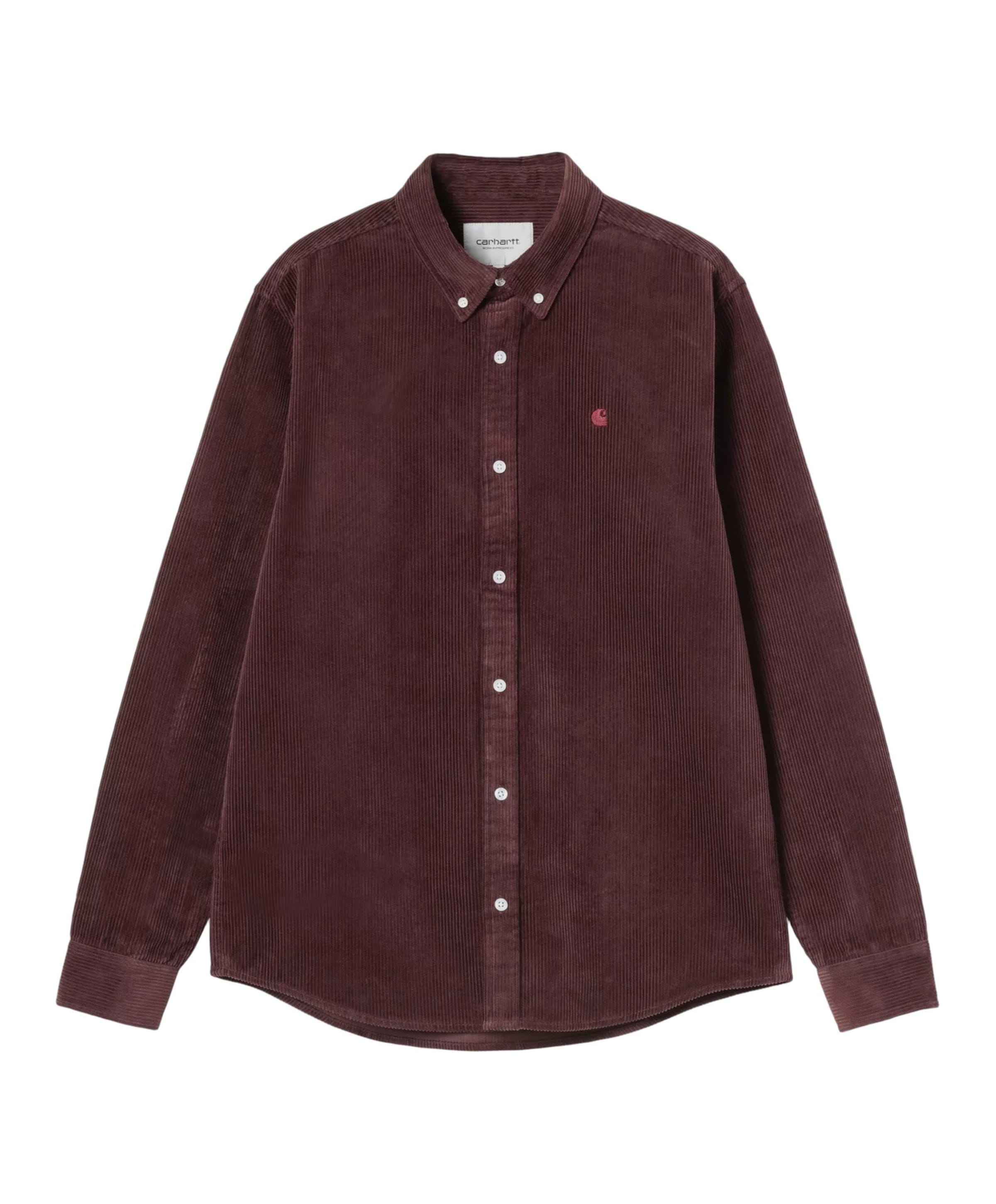 Heren overhemd lange mouw bordeaux