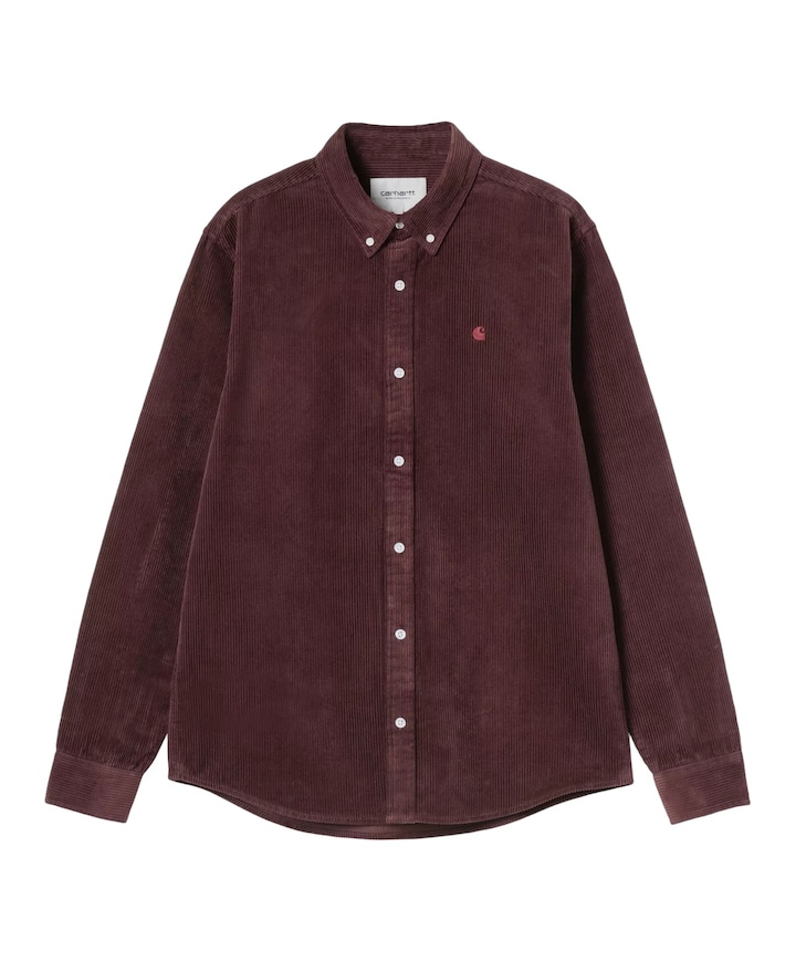 Heren overhemd lange mouw bordeaux