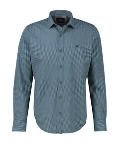 Heren overhemd lange mouw blauw