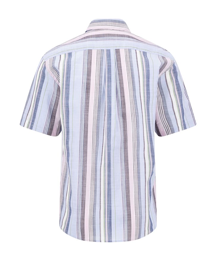 Heren overhemd korte mouw blauw