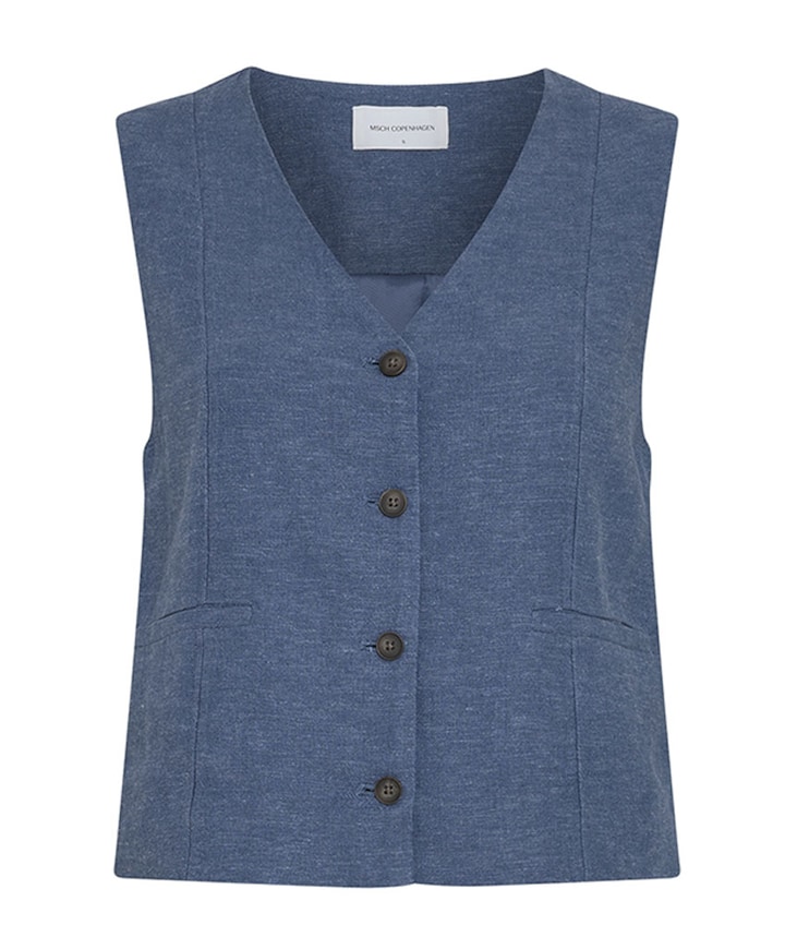 Dames gilet blauw