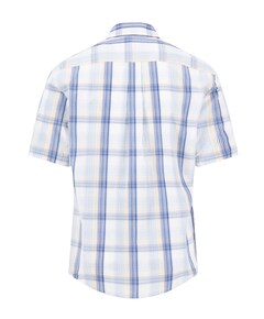 Heren overhemd korte mouw blauw