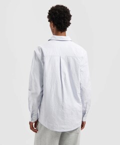 Heren overhemd lange mouw blauw