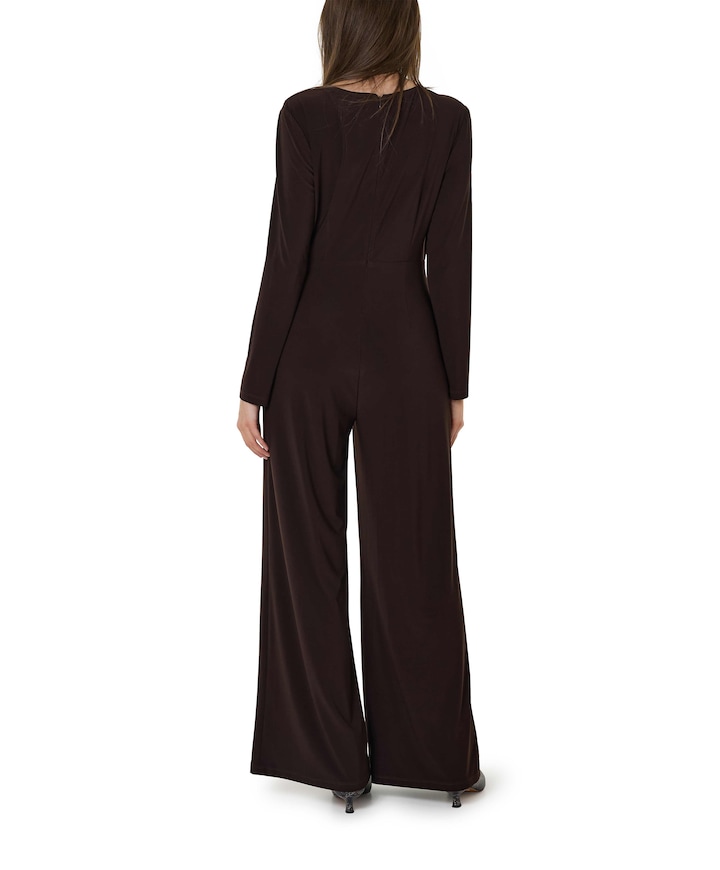 Knit dames jumpsuit bruin