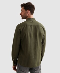 Heren overhemd lange mouw groen
