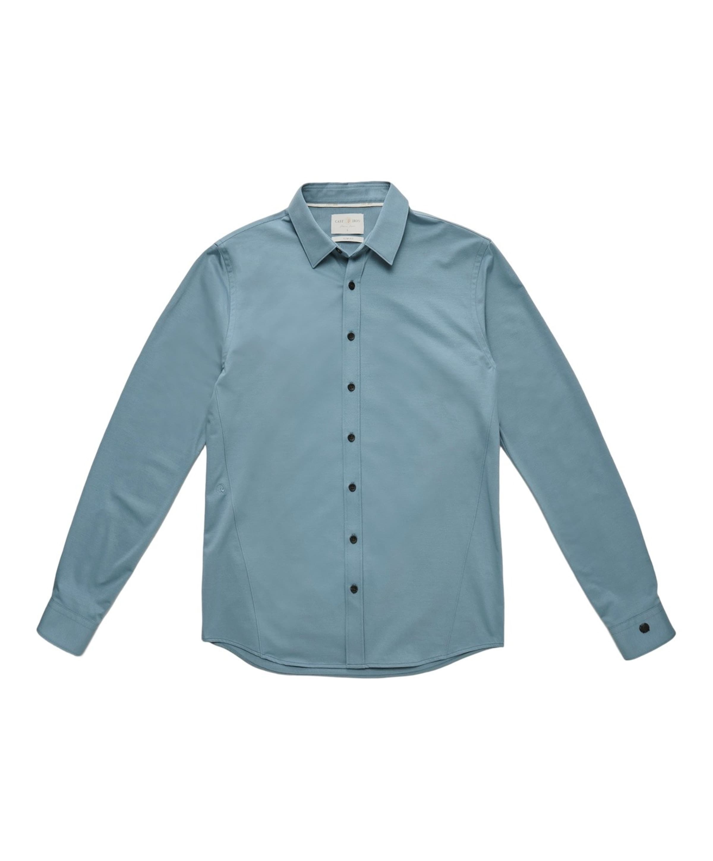 Heren overhemd lange mouw blauw