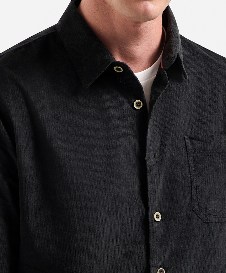 Heren overhemd lange mouw zwart