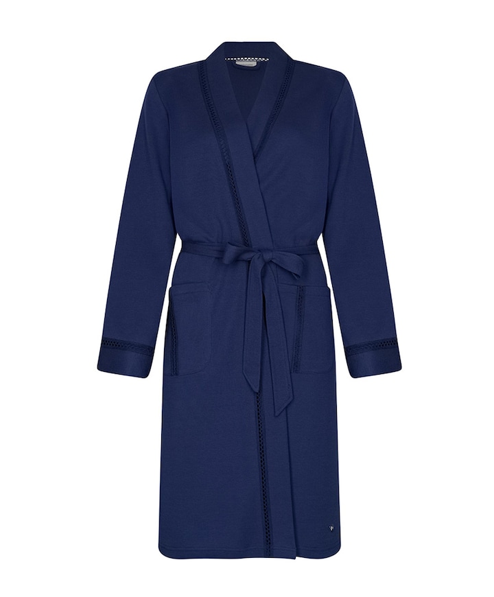 Dames ochtendjas blauw