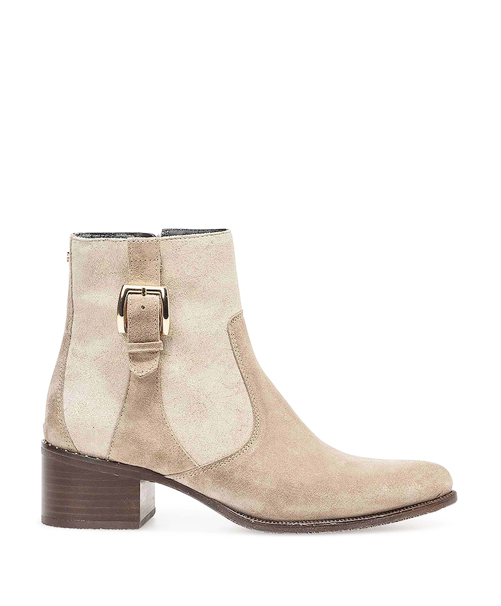 dames enkellaarzen beige