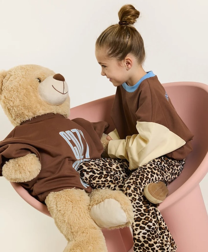 Uniseks longsleeve bruin
