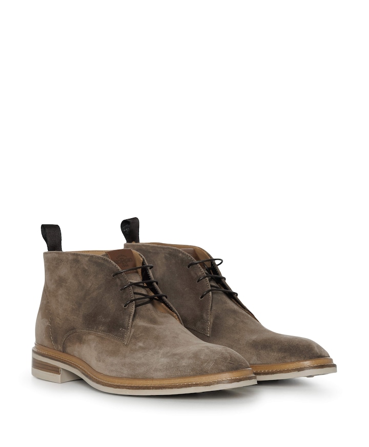 heren veterboots beige