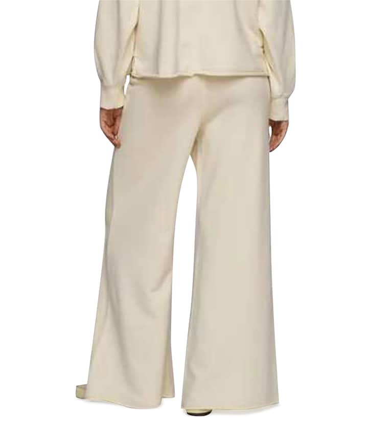 wide leg jogger dames broek ecru