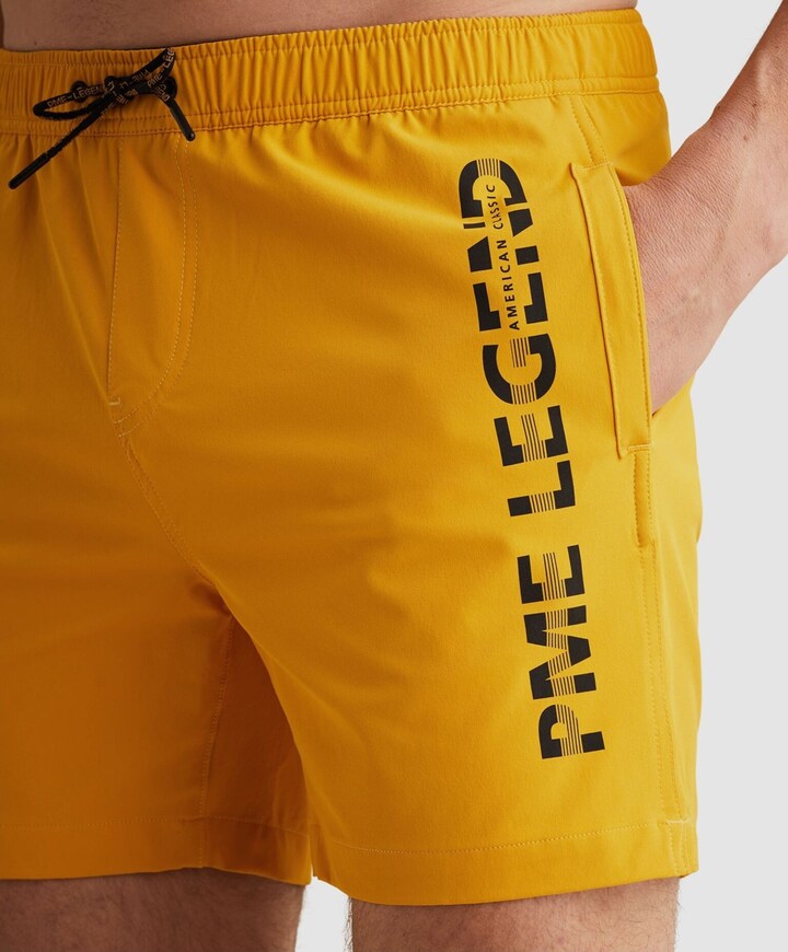 AIRFRAME SWIMSHORTS BIG LOGO PRINT heren zwembroek geel