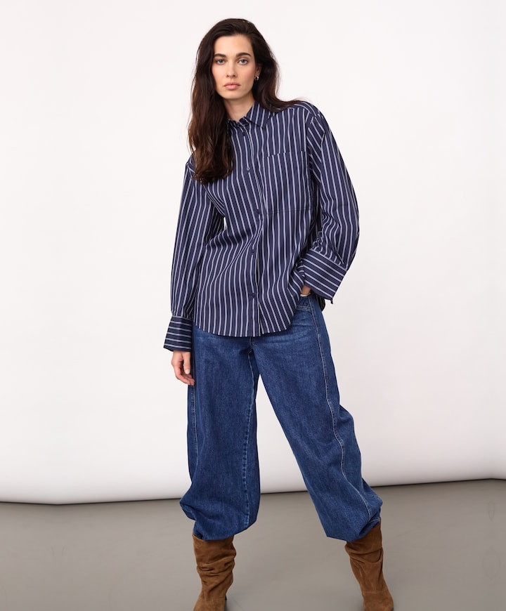 Dames blouse blauw