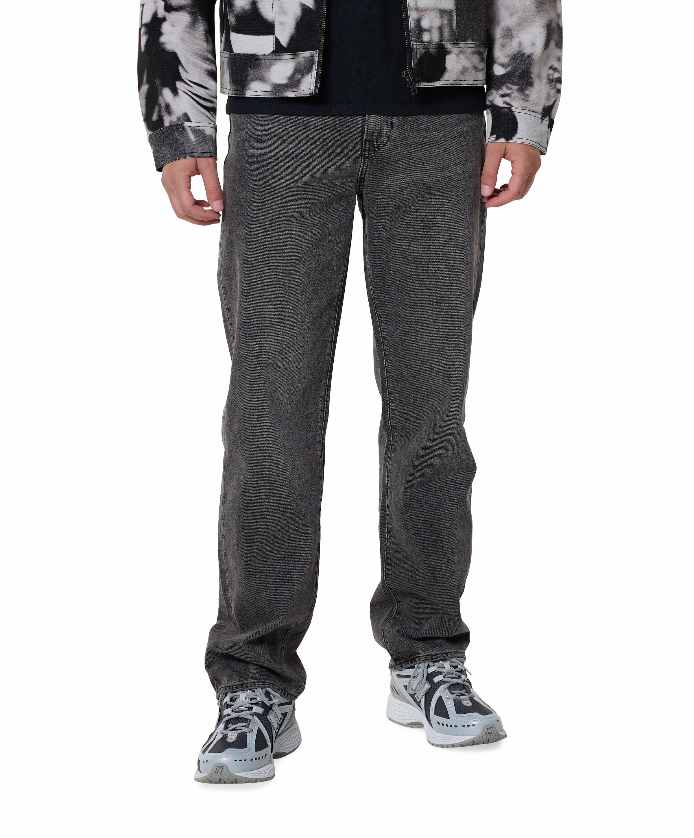 568 Loose straight heren jeans zwart