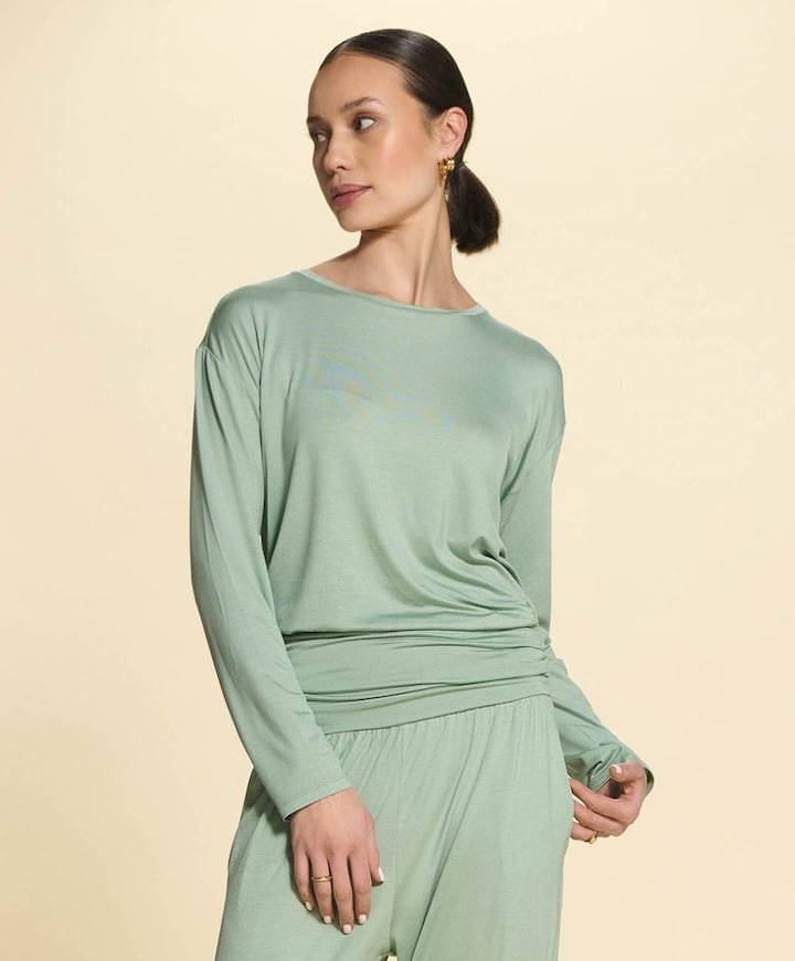 Dames pyjamatop groen
