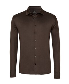 Overhemd lange mouw bruin