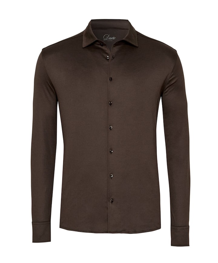 Overhemd lange mouw bruin