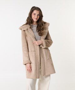 Dames omkeerbare jas beige