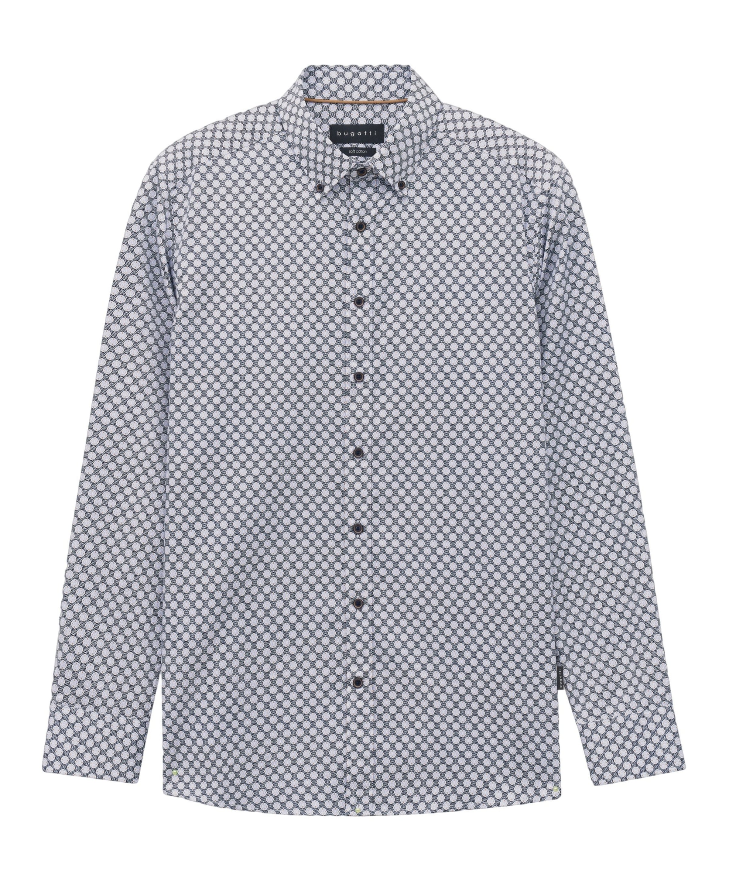 Heren overhemd lange mouw blauw