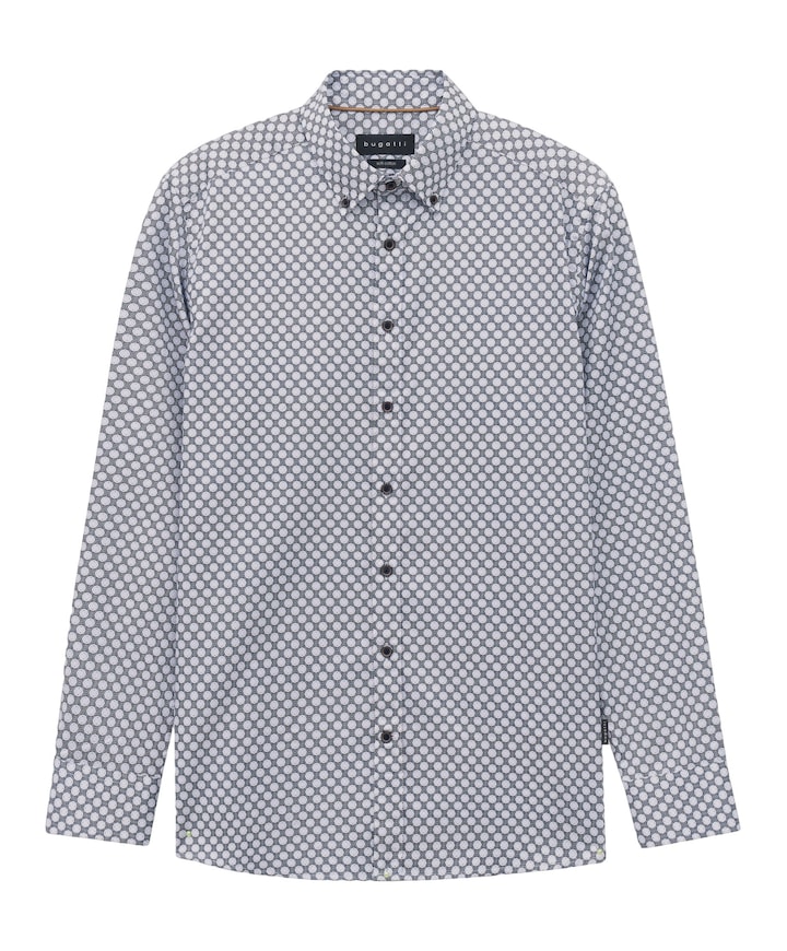 Heren overhemd lange mouw blauw