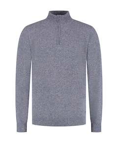 Heren trui met rits blauw