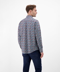 Heren overhemd lange mouw blauw