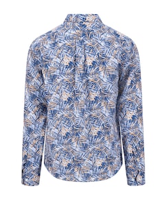 Heren overhemd lange mouw blauw