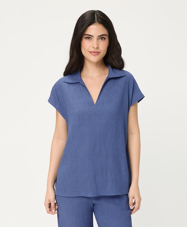 Dames blouse blauw