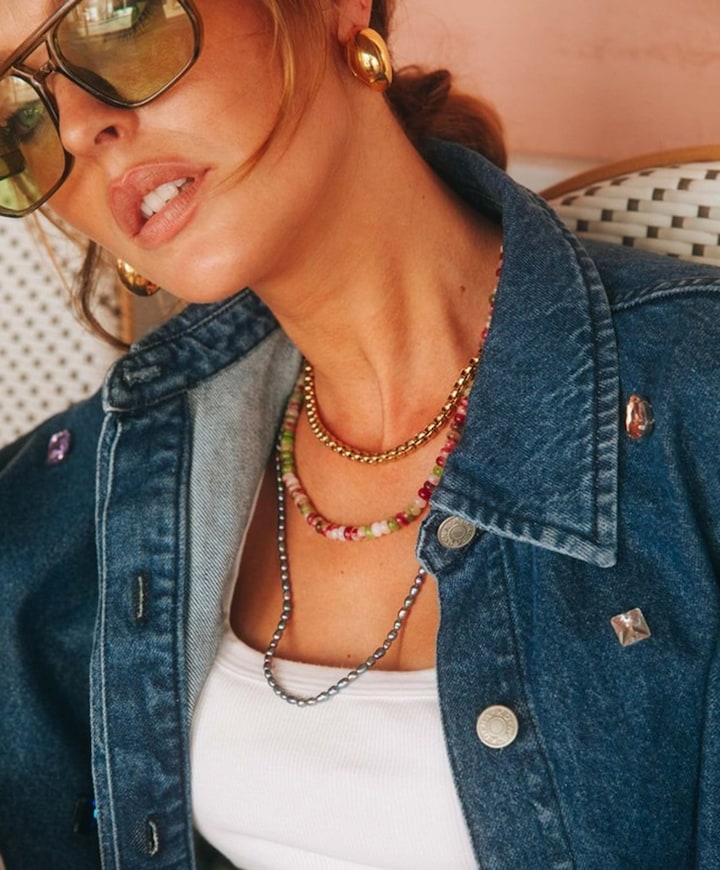 Dames ketting multicolor