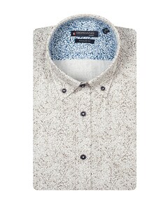 Heren overhemd lange mouw bruin