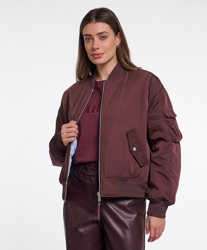 Dames jas reversible bordeaux