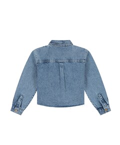 Meisjes blouse lange mouw blauw