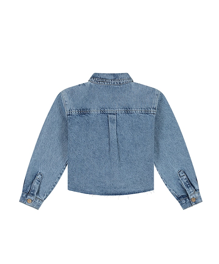 Meisjes blouse lange mouw blauw