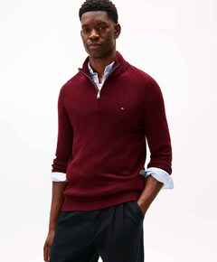 Trui met rits bordeaux