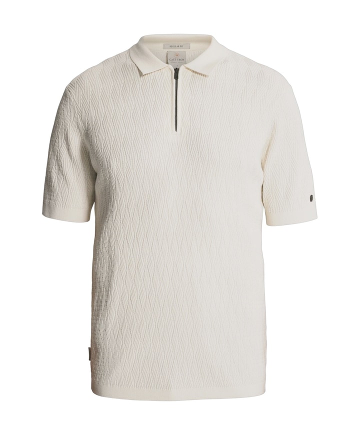Heren polo ecru