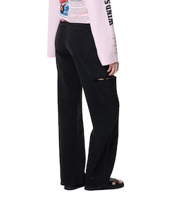 June Wide Leg dames jeans zwart
