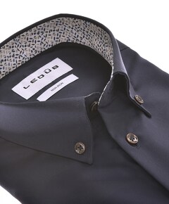 Heren overhemd extra lange mouw blauw