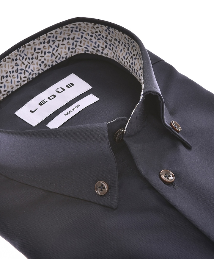 Heren overhemd extra lange mouw blauw